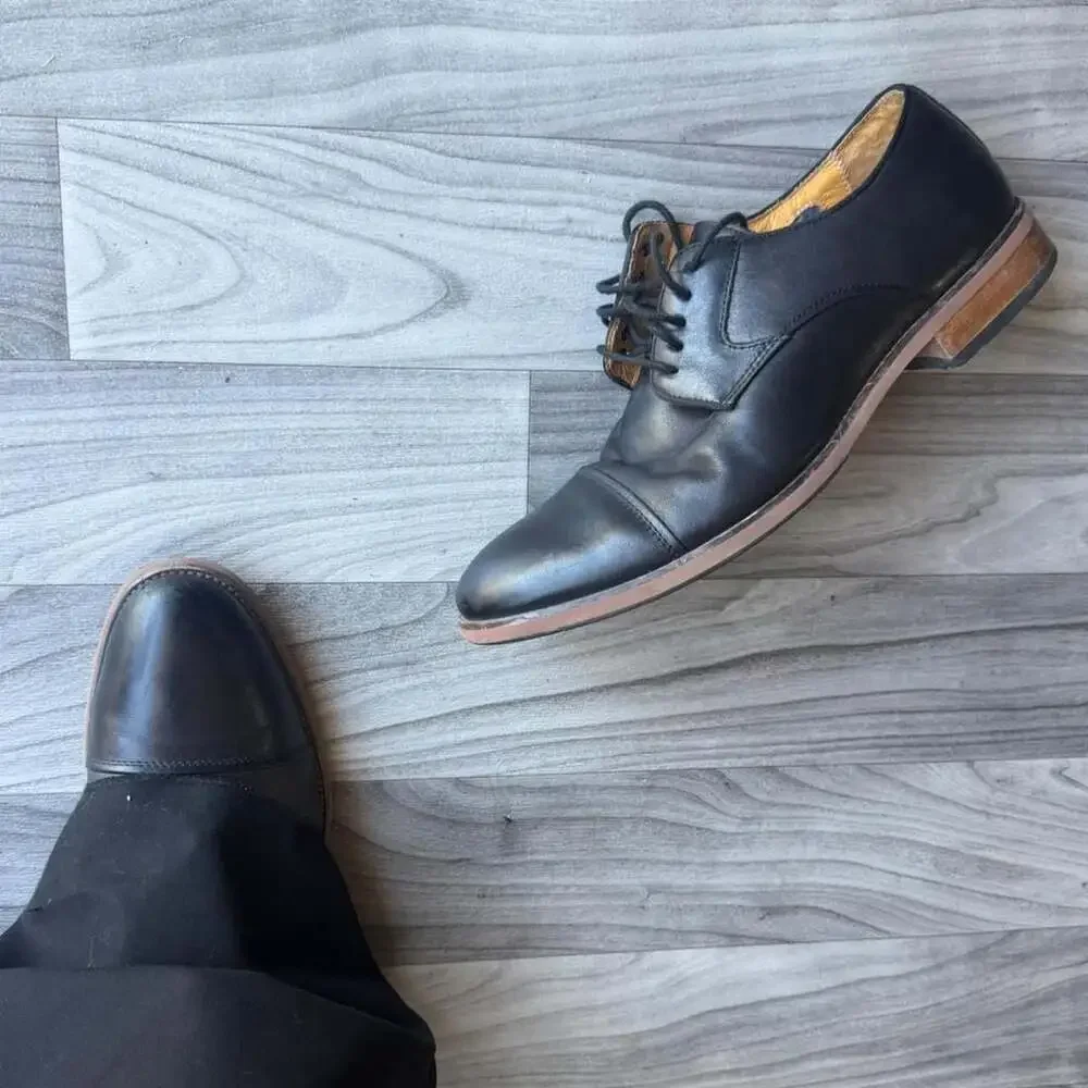 Florsheim Cap Toe Leather Oxford Shoes 10.5D Black